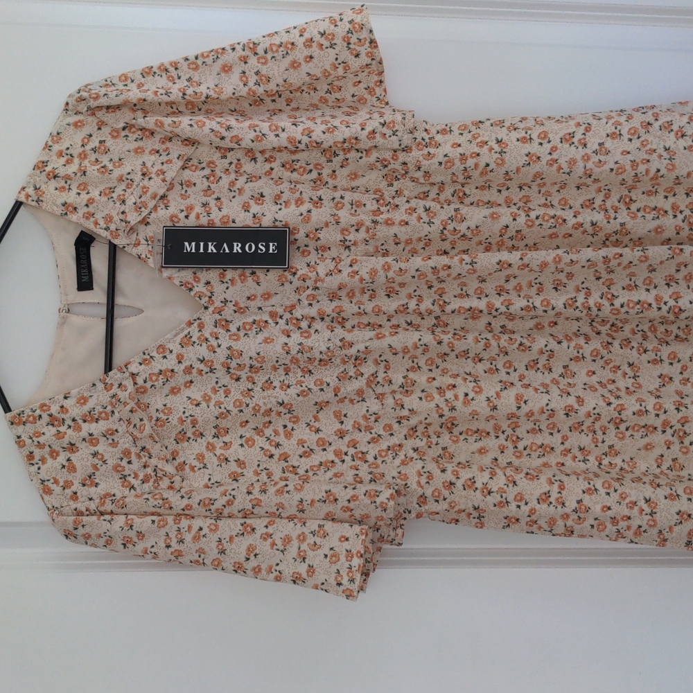 NWT Mikarose Dress Athena Floral Piper & Scoot size small tangerine